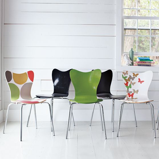 造型圖樣曲木餐椅